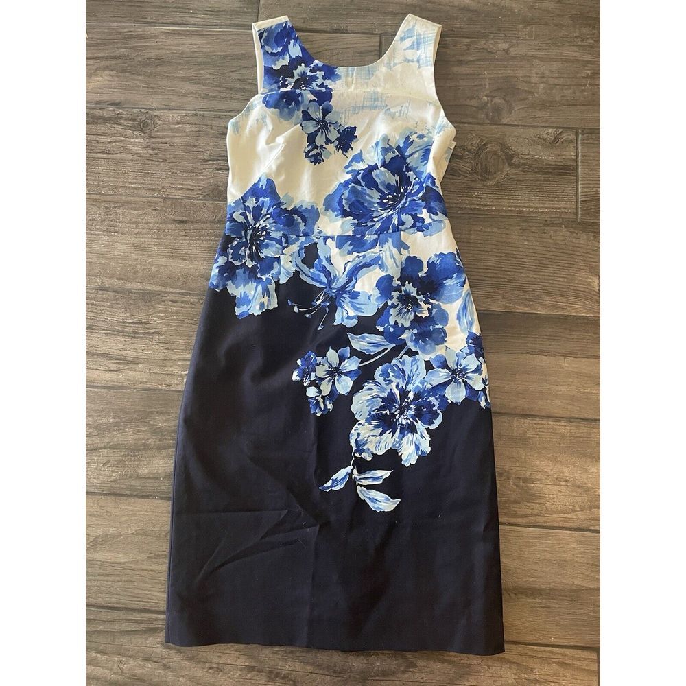 Maeve White and Blue Floral Midi Dress